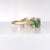 Metal Zig Zag Yellow Gold Natural Diamond & Emerald Ring For Sale - Image 7 of 14
