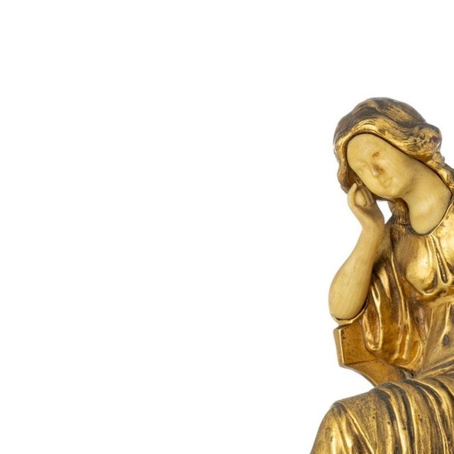 Sculpture - Henryk I Kossowski. 19th/20th century sculpture in gilded bronze; with head, hands and feet in celluloid. Set...