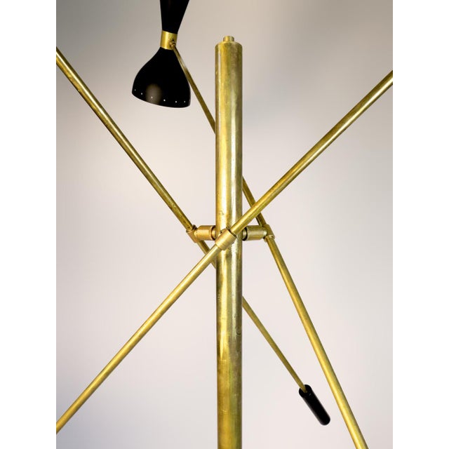 Mid Century Style Italian Brass and Marble Floor Lamp With Three Arms ...