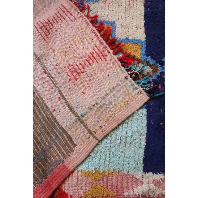Red Moroccan Vintage Boujad Rug 3x9 Ft For Sale - Image 8 of 9