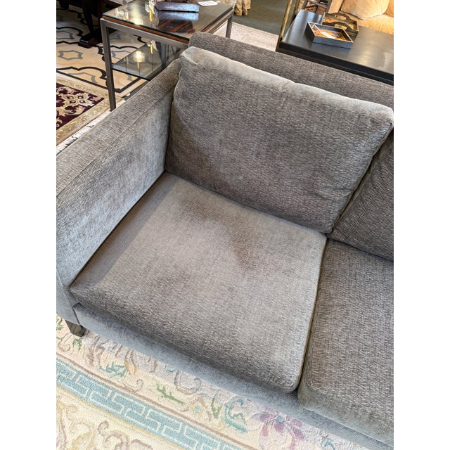 2010s Contemporary Track Arm Sofa, Gray Velvet For Sale - Image 5 of 12
