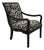 Vintage Zebra Upholstered Ebonized Armchair For Sale
