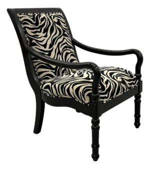 Vintage Zebra Upholstered Ebonized Armchair