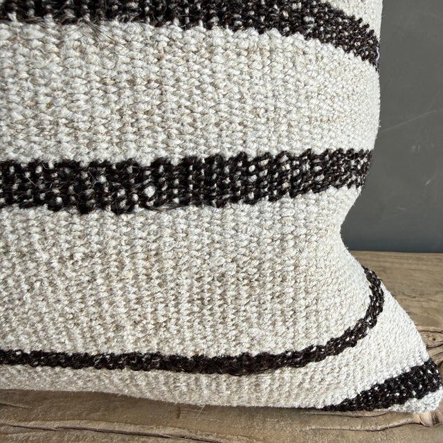 2020s Vintage Rug Pillow Cover With Stripes For Sale - Image 5 of 8