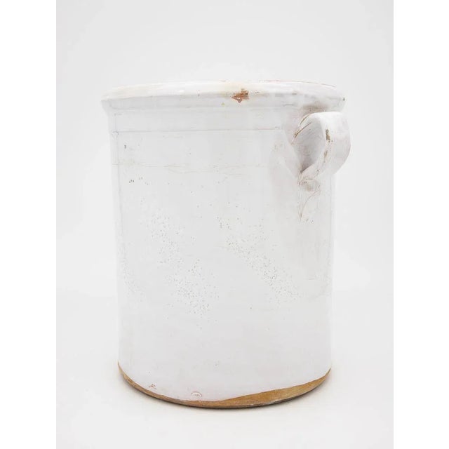 French Country Antique Stoneware Urn With Handles For Sale - Image 3 of 11