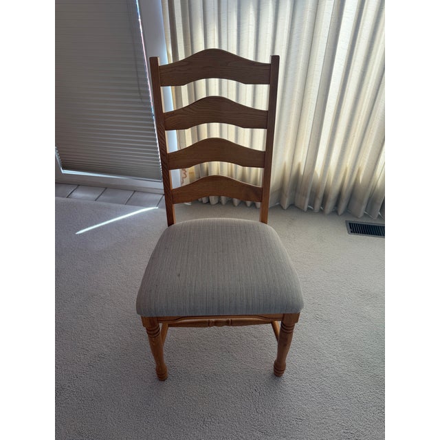 1990s Cherrico Solid Oak Expandable Dining Set With 10 Chairs For Sale - Image 10 of 12