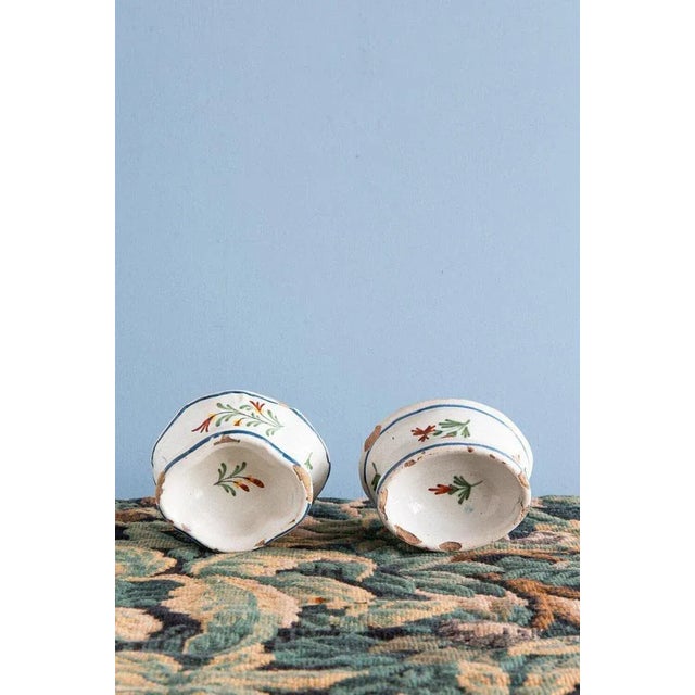 18th Century Floral Salt Pigs from Rouen Faience, Set of 2 For Sale - Image 3 of 7