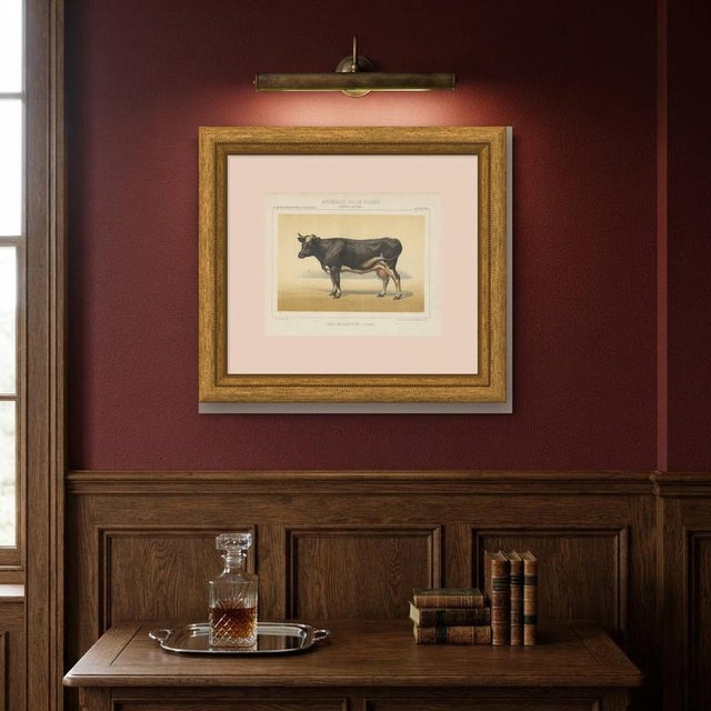 Paper After Charles Olivier de Penne, Dutch Dairy Cow, Black and White Cattle, 1863, Chromolithograph For Sale - Image 7 of 9