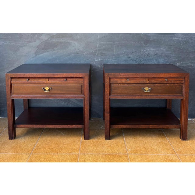Pair of Spanish Neoclassical Style Nightstands with Drawer and Lower Shelf, 1950 For Sale - Image 4 of 11