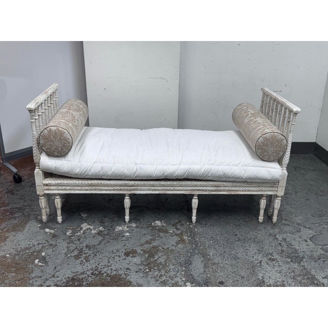 Design Plus Gallery presents a Swedish Gustavian Daybed from the Late 18th Century. The bed frame is made from solid...