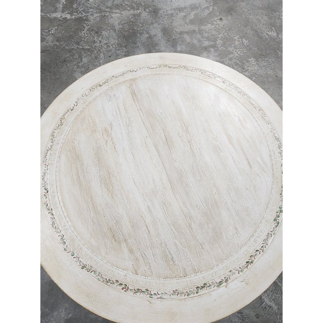 Decorative Florentine Style Handpainted Drum Side Table For Sale - Image 13 of 18