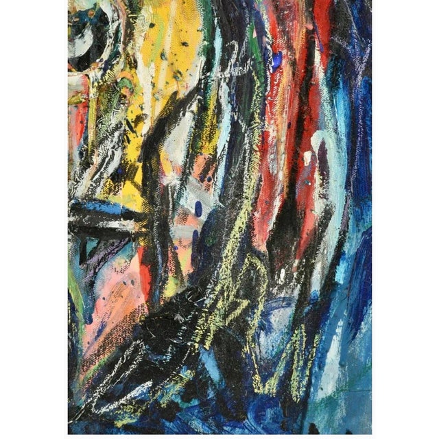 Blue Werner Liebmann, Large German Neo Figuarist Abstract Expressionist Oil Painting Werner Liebmann, c.1980s-1990's For Sale - Image 8 of 14