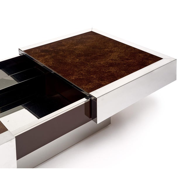 Willy Rizzo Italian Vintage Chrome Table by Willy Rizzo For Sale - Image 4 of 9