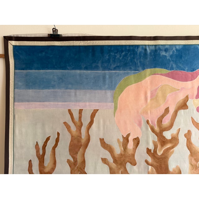 Postmodern Hand-Dyed Tapestry Painting by French Artist, Marie-Laure Ilie, 1980s For Sale - Image 3 of 14