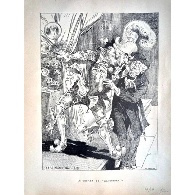 Ferdinand Bac, Le Secret de Polichinelle/Praise of Folly, Lithograph, 1919 For Sale - Image 3 of 3