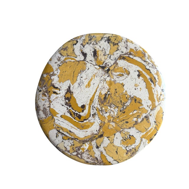 Pair of Scagliola Drink Tables in Giallo Tigrato Faux Marble For Sale In West Palm - Image 6 of 8