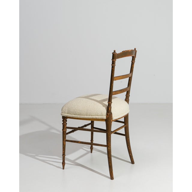 Brown 19th Century Napoleon III Chiavari Chair With Upholstered Seat For Sale - Image 8 of 12