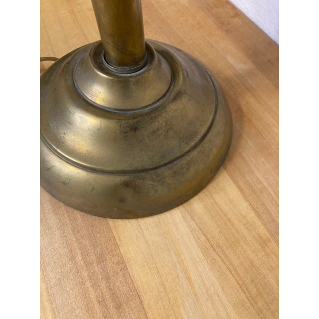 Vintage 1950s Brass Bankers Desk Lamp Base For Sale - Image 4 of 7