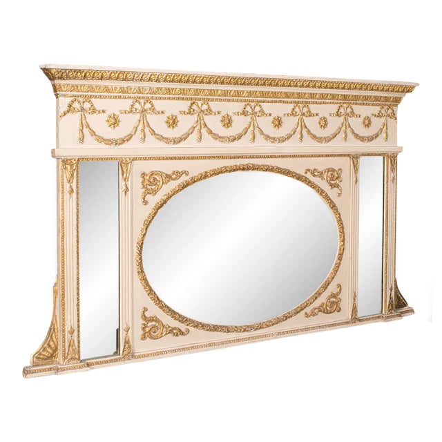 1900s Antique Victorian Overmantle Italian Mirror For Sale