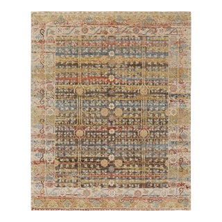 Rug & Kilim’s Modern Block Print Rug with Colorful Geometric Floral Patterns - 7x9 For Sale
