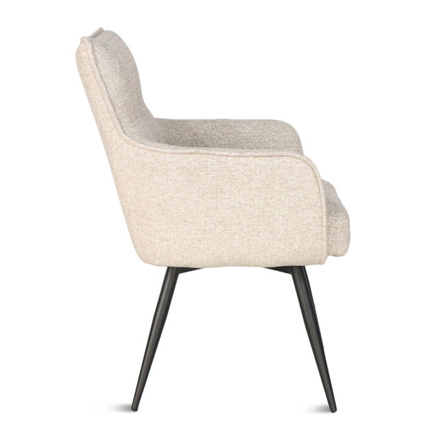 Transitional Beige Chenille Swivel Desk Chair For Sale - Image 3 of 5