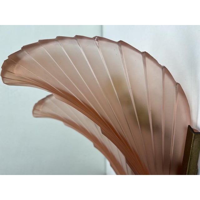 Art Deco French Geometric Frosted Glass Wall Sconces, 1930s, Set of 2 For Sale - Image 4 of 18