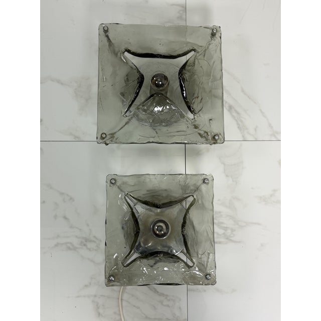 Smoky Murano Glass Wall Lamps, 1970s, Set of 2 For Sale - Image 12 of 12