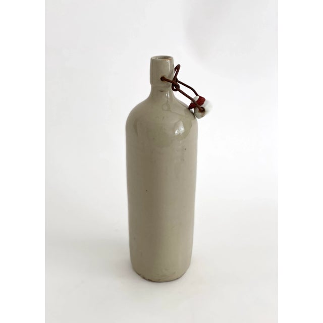 Ceramic French Gray Stoneware Gin Bottle W/ Porcelain Stopper For Sale - Image 7 of 7