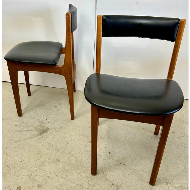 Wood Vintage Mid-Century Teak Dining Chairs Four in the Style of Tom Robertson for McIntosh For Sale - Image 7 of 8