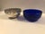 This lovely English Silver Serving Bowl With Cobalt Glass Insert has a pierced ring of Acanthus Leaves around the top...