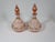 1950s 1950s Blush Pink Satin Glass Decanters - a Pair For Sale - Image 5 of 7