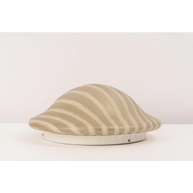 Fantastic mid-century flush mount in zebra pattern made by peill & putzler, germany, manufactured, circa 1970-1979. High...