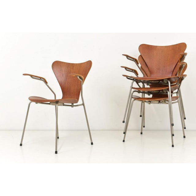 Chairs by A. Jacobsen for Fritz Hansen, Set of 4 For Sale - Image 6 of 12
