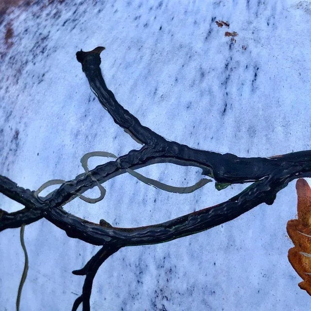 Art Nouveau Late 20th Century Large Art Glass Vase With Applied Grapes, After Daum Nancy For Sale - Image 3 of 13