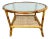 Bamboo Rattan & Frosted Glass Coffee Table, Italy, 1960s For Sale