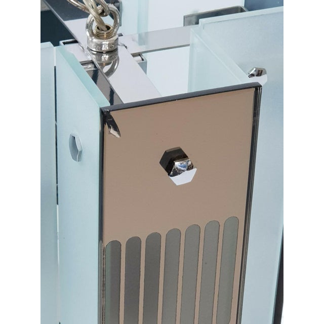 Vintage Italian Glass and Mirrored Glass Chandelier from Fontana Arte, 1970s For Sale - Image 10 of 13