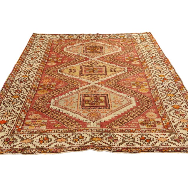 Mid-Century Modern Vintage Turkish Oushak Rug - 04'04 X 07'00 For Sale - Image 3 of 9