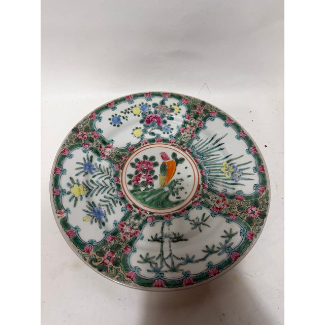 Vintage Chinese Export Famille Rose Medallion Porcelain Round Plate 9.5". Set of 11 For Sale - Image 11 of 18