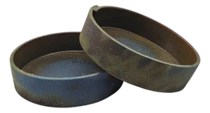 Pair of Studio Pottery Mori-Bana Suiban Bowls, Japanese Ikebana Bonsai Stoneware Vessels