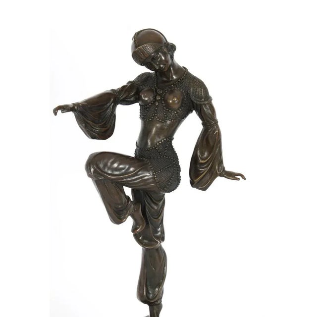Vintage Art Deco Bronze Dancing Girl After Chiparus, Mid 20th Century For Sale - Image 3 of 16