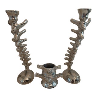 Michael Aram Boneware Candlesticks, a Pair For Sale