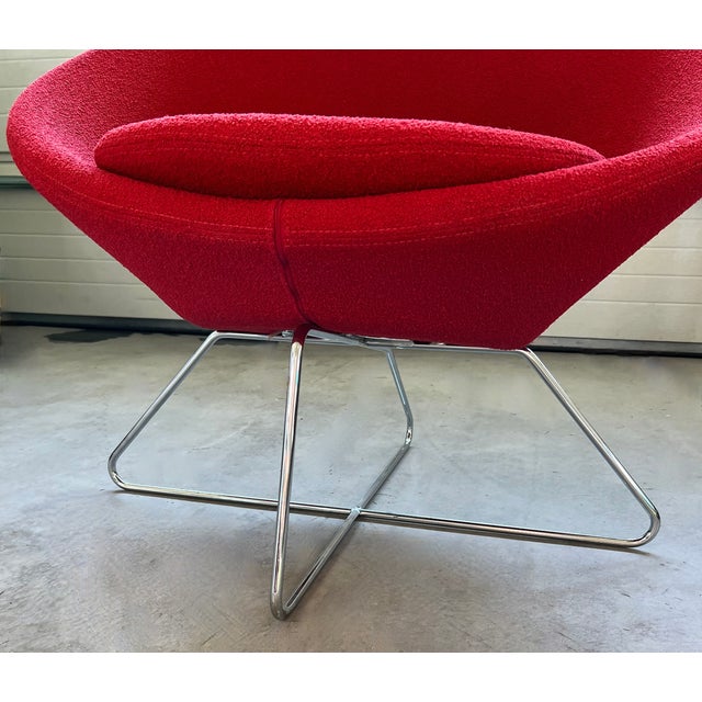 Metal 1990s Red Allemuir Conic Lounge Accent Chair With Headrest For Sale - Image 7 of 9