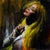 This oil on panel artwork captures a moment of introspection, featuring a figure with striking golden hair and a serene...