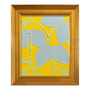 Ron Giusti Mini Tsubasa Orchid Yellow Powder Blue Acrylic Painting