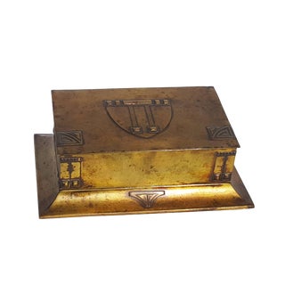 Early 20th Century Antique Brass-Plated German Secessionist Keepsake Box For Sale