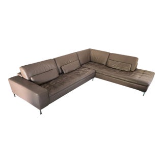 Scan Design Lella Leather Motion Sectional With Adjustable Seats and Backs For Sale