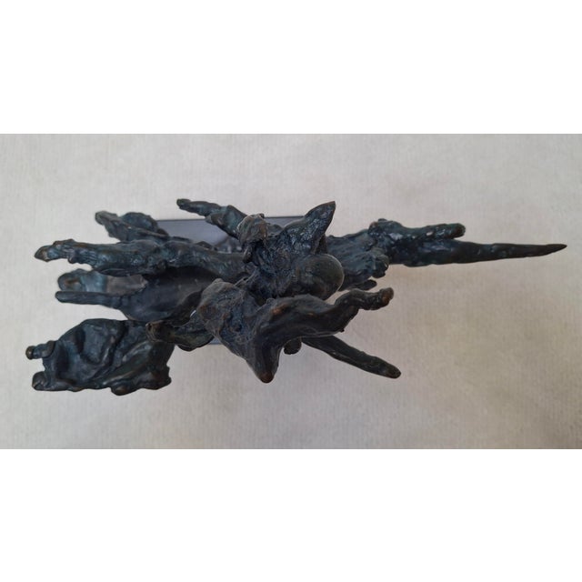 Wood 1960s George Koras Bronze Abstract Brutalist Sculpture "Amazon" For Sale - Image 7 of 8