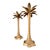Vintage Brass Palm Tree Candlesticks, Sculptural Tropical Form, Mid-Century For Sale