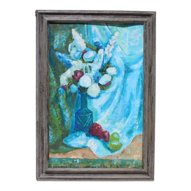 1960s Vintage Cheryl Hall Floral Still Life Oil Painting For Sale