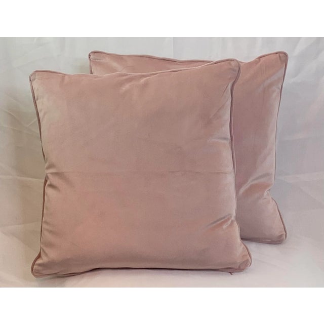 Textile Contemporary Italian Pale Pink Pillows - A Pair For Sale - Image 7 of 13